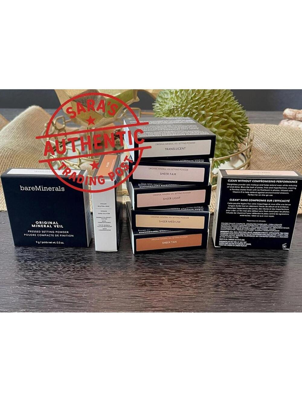 1 BareMinerals SHEER TAN Original Mineral Veil Pressed Setting Powder 9g/.3oz